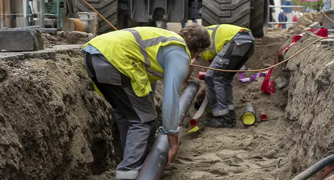fiber optic cable being layed